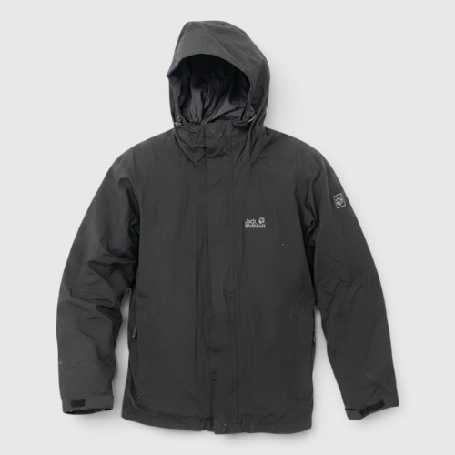 Jack Wolfskin Ανδρικό Μαύρο Outdoor Jacket με Κουκούλα / Pre-Owned